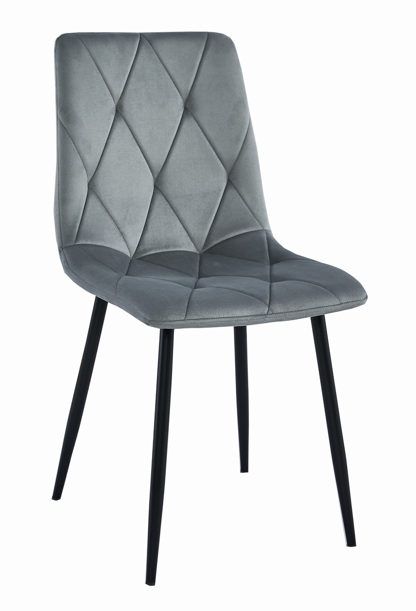 Velvet eetkamerstoel - grijs - 88.5 x 44 x 40 cm - metaal