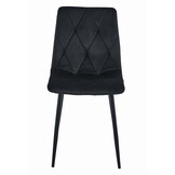 Velvet eetkamerstoel - zwart - 88,5 x 44 x 40 cm - metaal