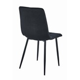 Velvet eetkamerstoel - zwart - 88,5 x 44 x 40 cm - metaal