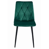 Velvet eetkamerstoel - groen - 88,5 x 44 x 40 cm - zelfmontage