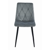 Velvet eetkamerstoel - 2 stuks - zilvergrijs - 88.5 cm hoog