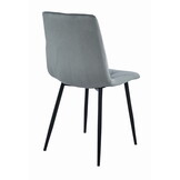 Velvet eetkamerstoel - 2 stuks - zilvergrijs - 88.5 cm hoog