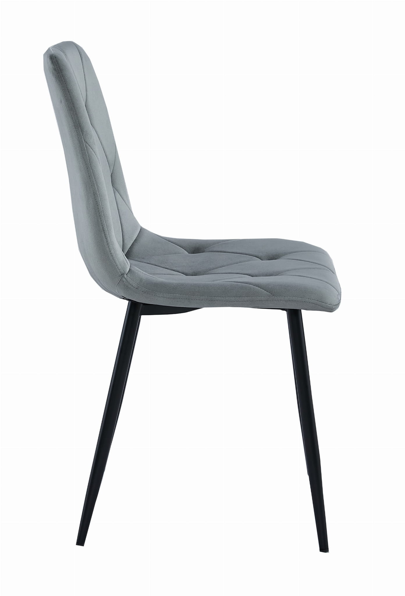 Velvet eetkamerstoel - 4 stuks - zilvergrijs - 88.5 x 44 x 40 cm