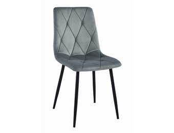 Velvet eetkamerstoel - set van 4 - zilvergrijs - 88.5 x 44 x 40 cm