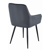 Velvet eetkamerstoel - set van 2 - zwart - 83,5 cm hoog