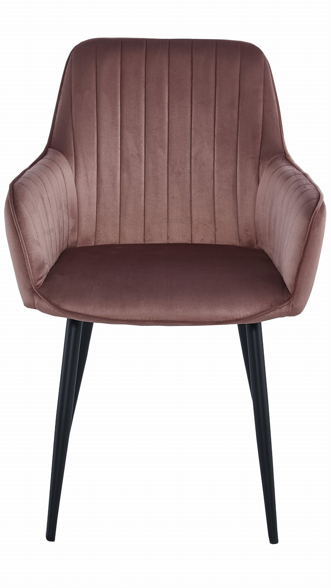 Velvet eetkamerstoel - roze - 83.5 x 55 x 47 cm - metaal zwart