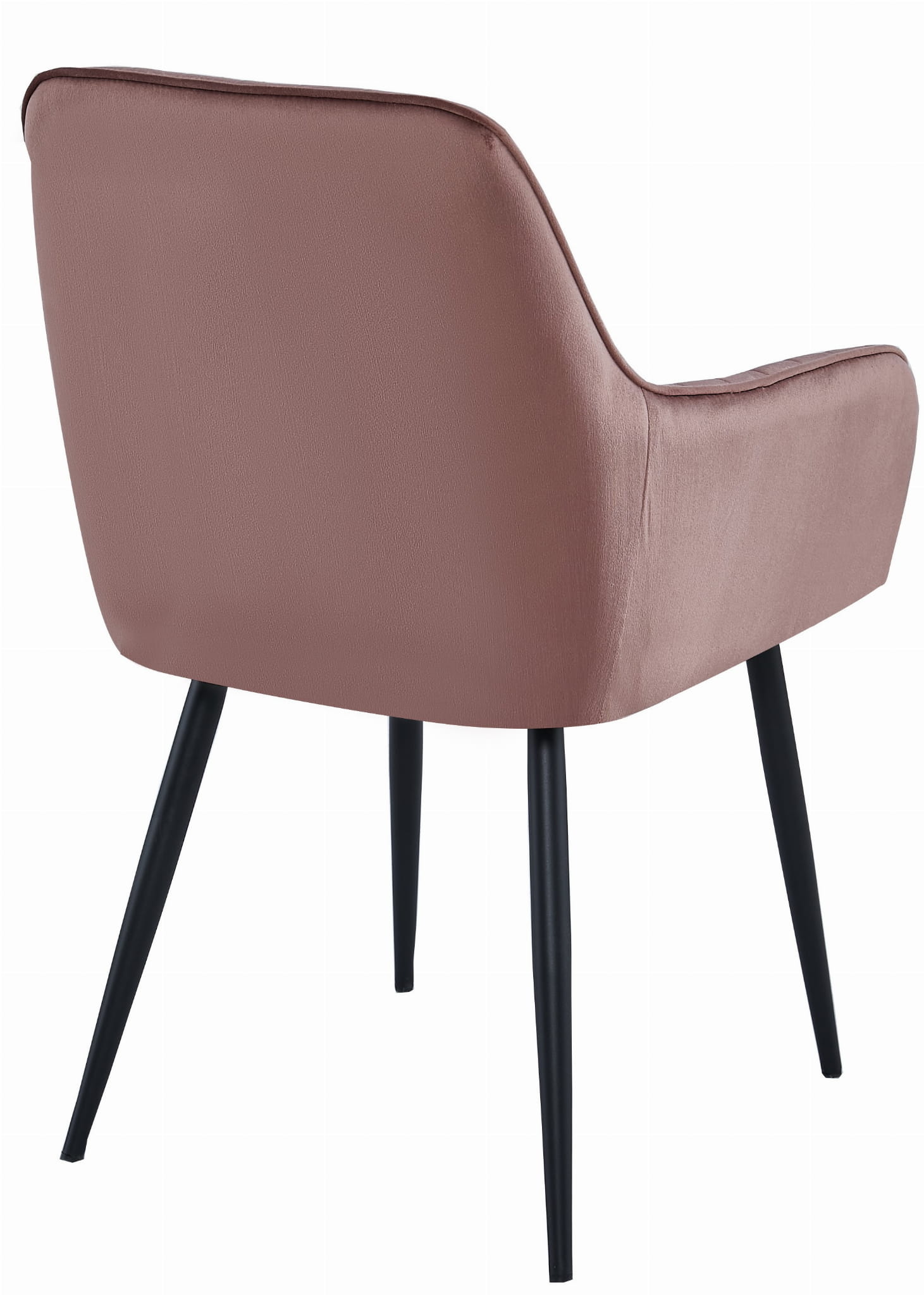 Velvet eetkamerstoel - roze - 83.5 x 55 x 47 cm - metaal zwart