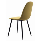 Eetkamerstoel geel - stof en metaal - 87 cm hoog - zelfmontage
