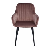 Velvet stoel - set van 2 - roze - 83,5 cm hoog