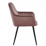 Velvet stoel - set van 2 - roze - 83,5 cm hoog