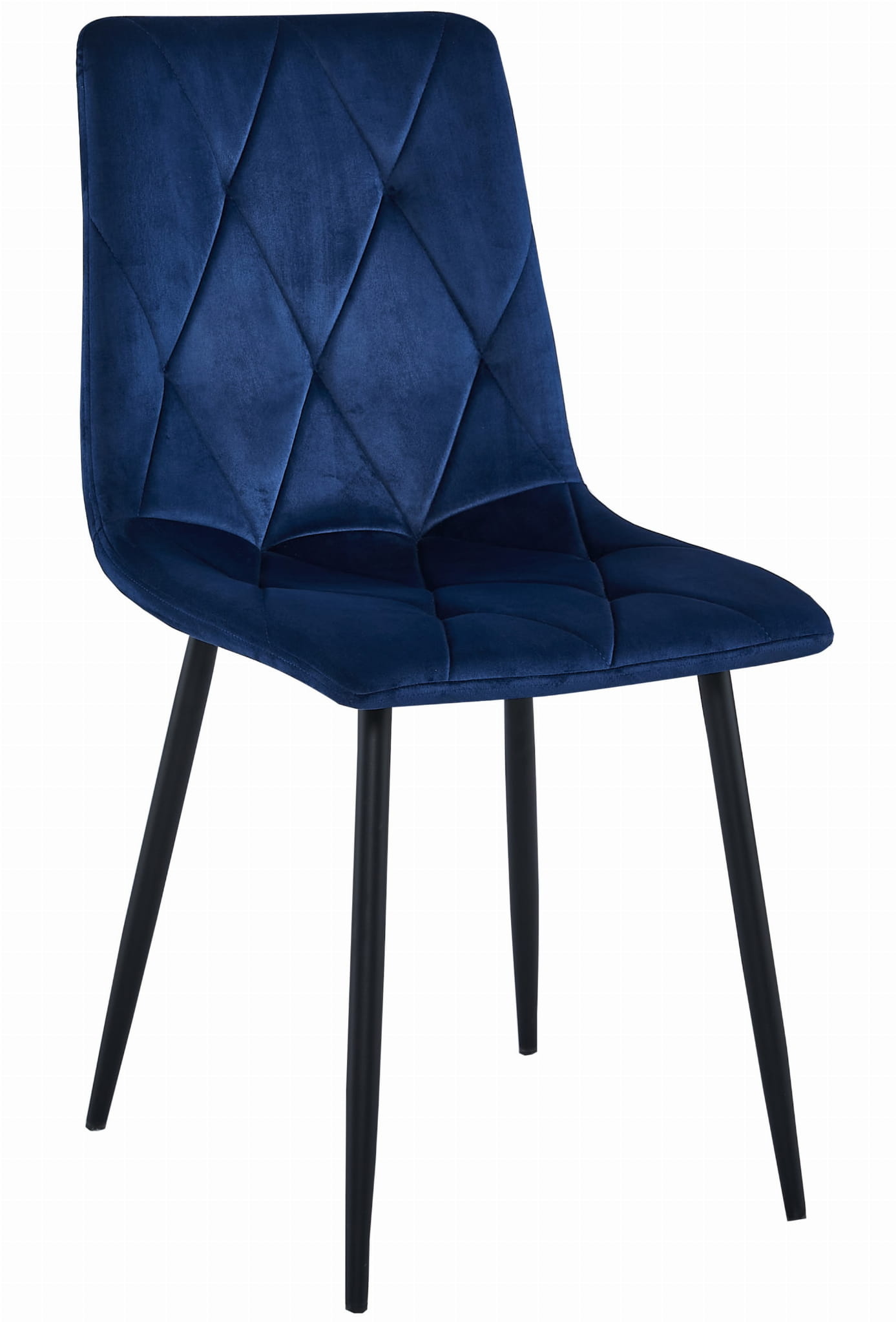 Velvet eetkamerstoel - 3 stuks - marineblauw - 88.5 x 44 x 40 cm