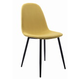 Eetkamerstoel geel - 3 stuks - zwarte poten - zelfmontage