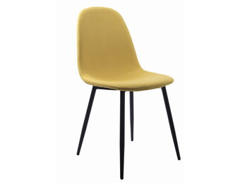 Eetkamerstoel geel - 3 stuks - zwarte poten - zelfmontage