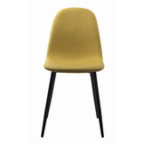 Eetkamerstoel geel - 3 stuks - zwarte poten - zelfmontage