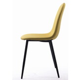 Eetkamerstoel geel - 3 stuks - zwarte poten - zelfmontage