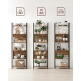 Industriële boekenkast - rustiek bruin - 60 x 24 x 186 cm - 23 kg/plank