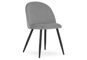 Velvet eetkamerstoel - set van 3 - lichtgrijs - 76.5 cm hoog