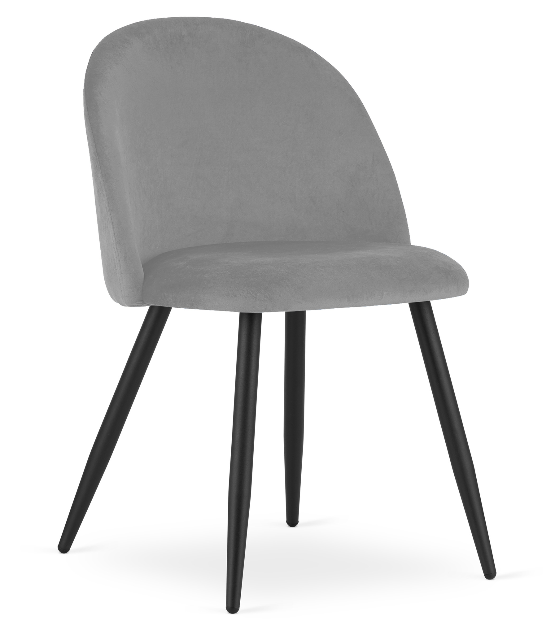 Velvet eetkamerstoel - set van 3 - lichtgrijs - 76.5 cm hoog