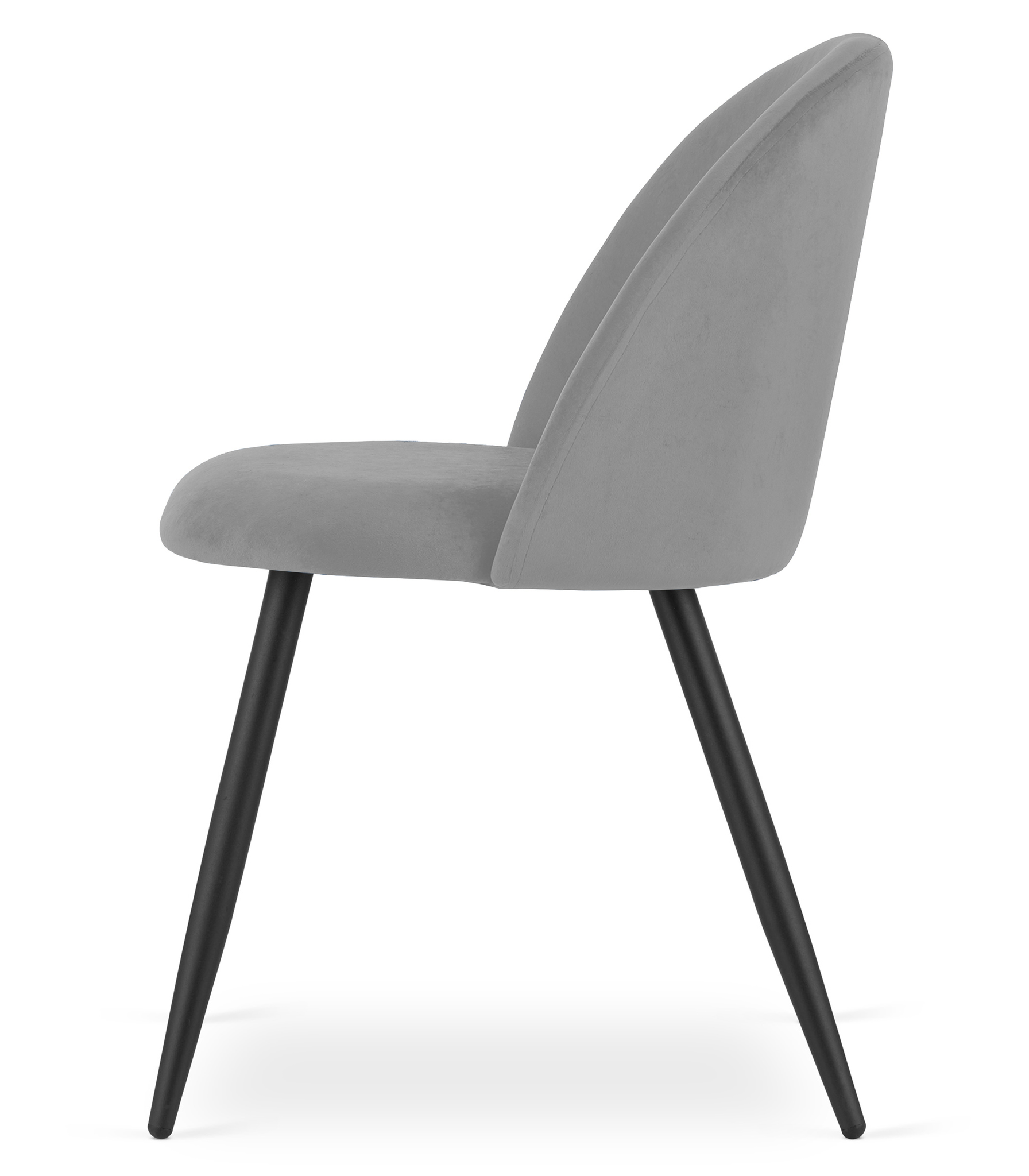 Velvet eetkamerstoel - set van 3 - lichtgrijs - 76.5 cm hoog