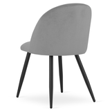 Velvet eetkamerstoel - set van 3 - lichtgrijs - 76.5 cm hoog