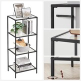 Boekenkast met glazen deuren - zwart - 40x30x95 cm - zelfmontage