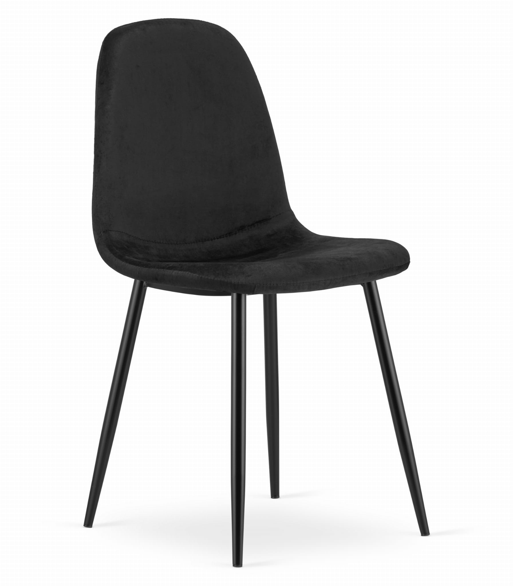 Velvet eetkamerstoel - 3 stuks - zwart - metaal