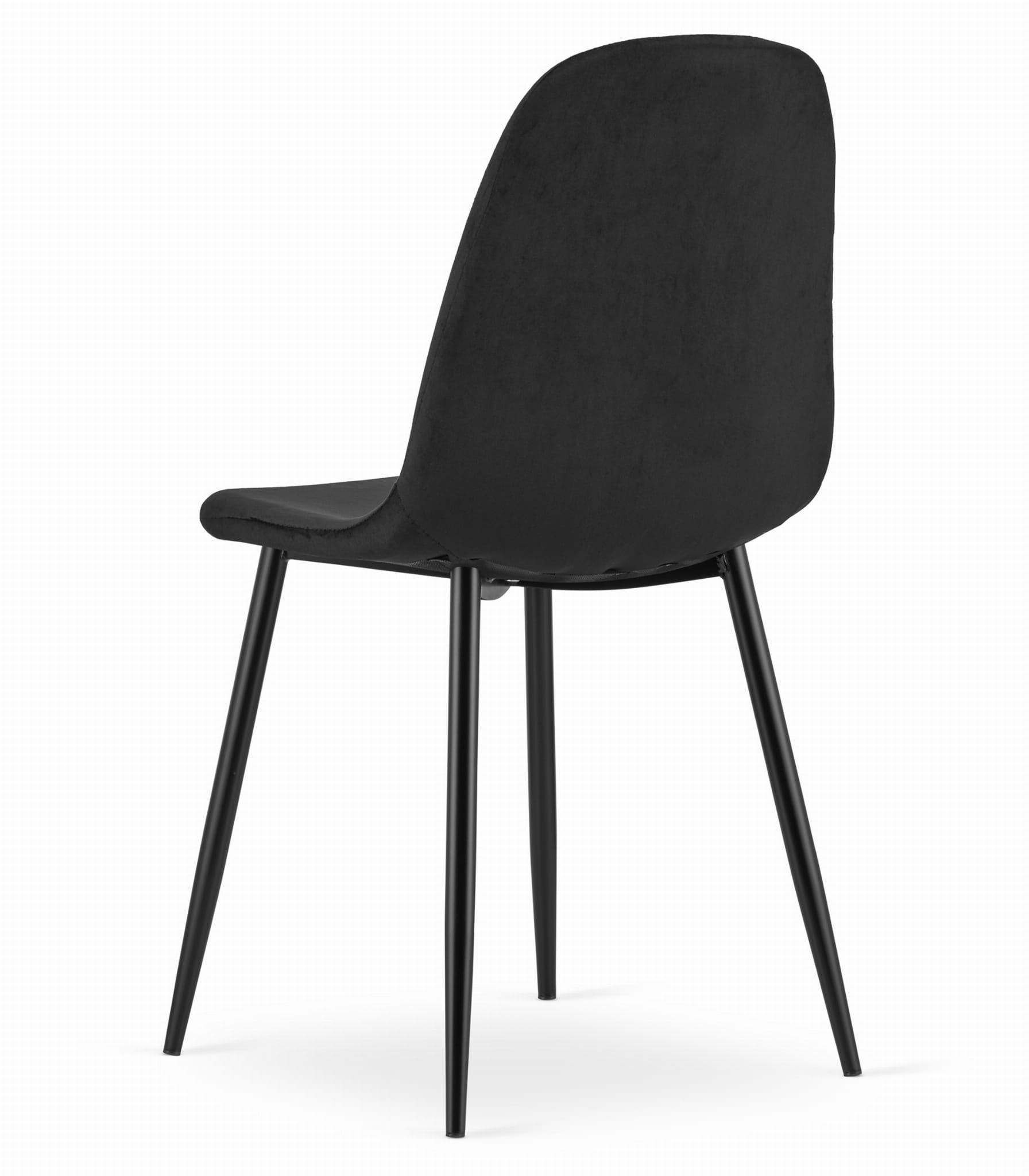 Velvet eetkamerstoel - 3 stuks - zwart - metaal