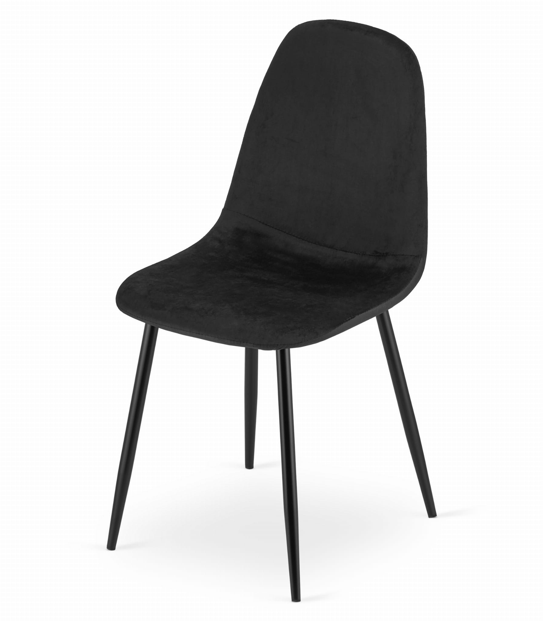 Velvet eetkamerstoel - 3 stuks - zwart - metaal