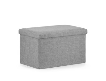 Poef met opbergruimte - 4 stuks - grijs - 60x38x38 cm - opvouwbaar