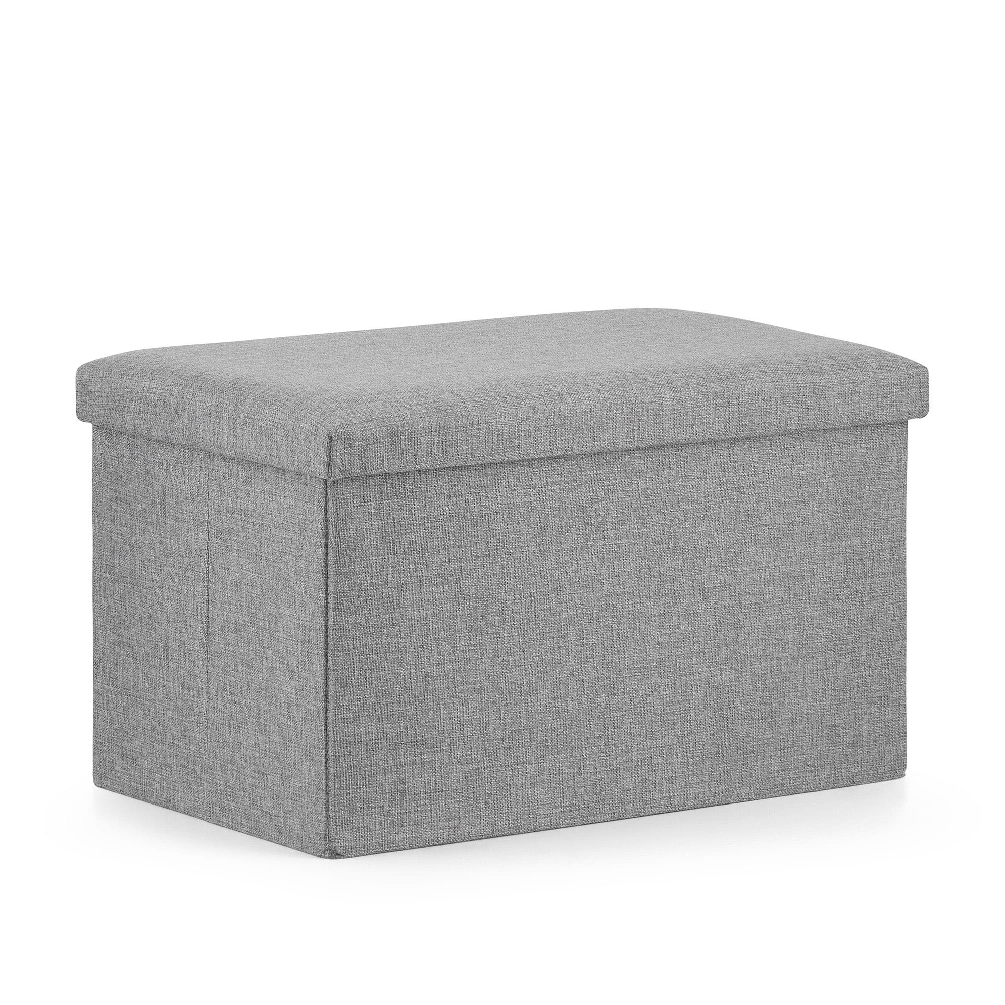 Poef met opbergruimte - 4 stuks - grijs - 60x38x38 cm - opvouwbaar