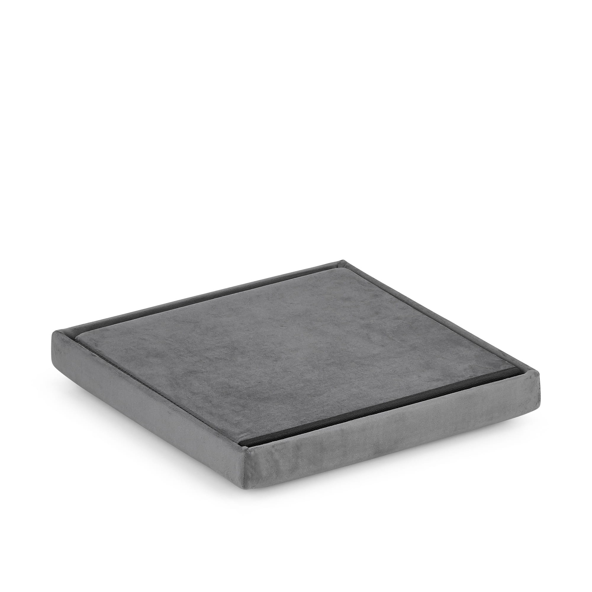 Poef met opbergruimte - 16 stuks - grijs fluweel - 30x30x30 cm - opvouwbaar