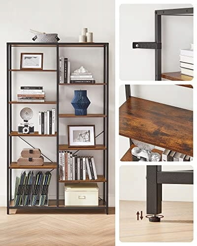 Industriële boekenkast - 9 planken - 100x30x170 cm - zelfmontage