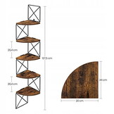 Industriële wandkast - rustiek bruin - 20x20x127.5 cm - zelfmontage