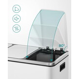 Prullenbak met sensor - wit - 61x31,5x84,5 cm - vingerafdrukbestendig