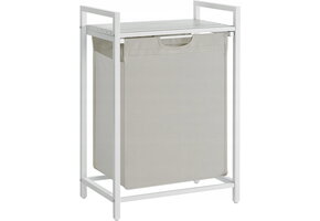 Wasmand - wit - 50 x 33 x 72 cm - MDF en staal