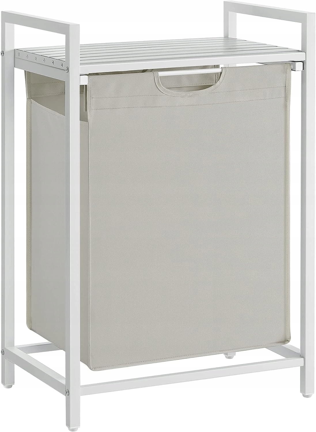 Wasmand - wit - 50 x 33 x 72 cm - MDF en staal