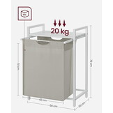 Wasmand - wit - 50 x 33 x 72 cm - MDF en staal