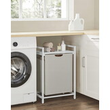 Wasmand - wit - 50 x 33 x 72 cm - MDF en staal