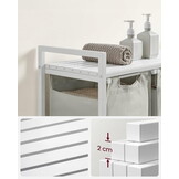 Wasmand 3 vakken - wit - 92.5 x 33 x 72 cm - MDF en staal