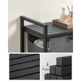 Wasmand - grijs - 50 x 33 x 72 cm - 65 liter