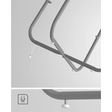 Salontafel rond - cementgrijs - 45x50 cm - met opbergmand