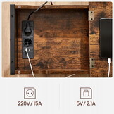 Bijzettafel - rustiek bruin - 60x31,5x60 cm - zelfmontage