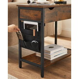 Bijzettafel - rustiek bruin - 60x31,5x60 cm - zelfmontage