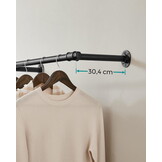 Handdoekstang - zwart - staal - 170 x 30,4 x 7 cm