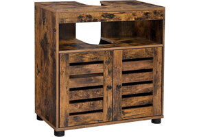 Wastafelonderkast - rustiek bruin - 60x30x63 cm - spaanplaat
