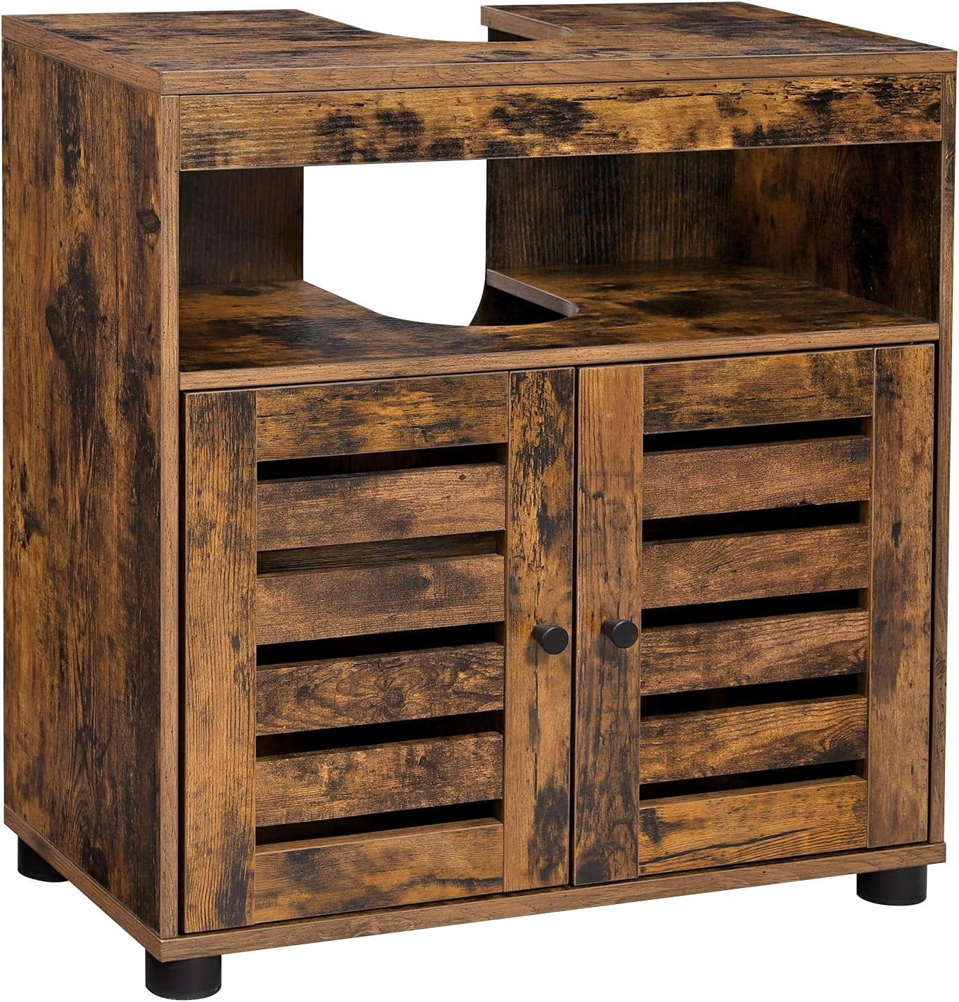 Wastafelonderkast - rustiek bruin - 60x30x63 cm - spaanplaat