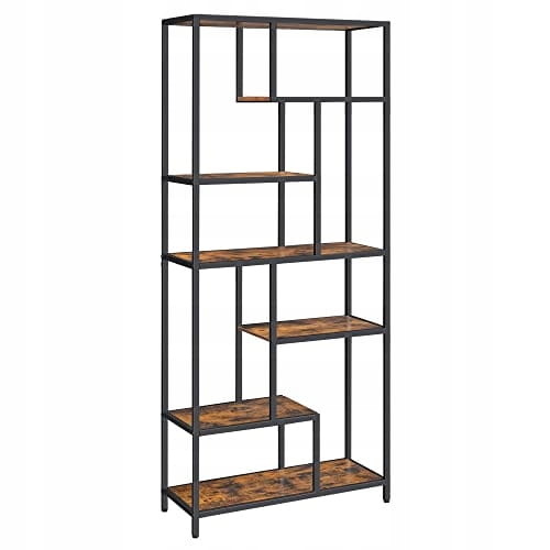 Industriële boekenkast - rustiek bruin - 80 x 30 x 180 cm - zelfmontage