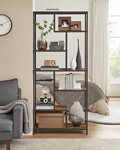Industriële boekenkast - rustiek bruin - 80 x 30 x 180 cm - zelfmontage