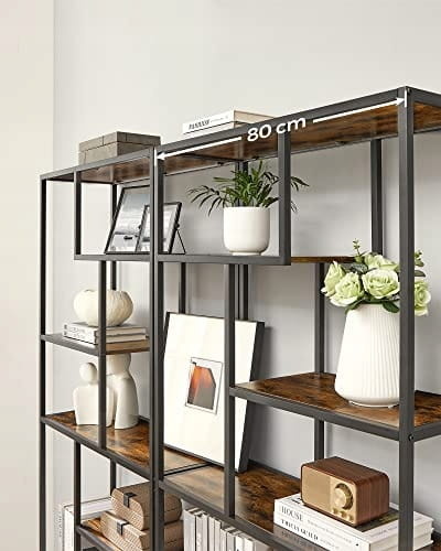 Industriële boekenkast - rustiek bruin - 80 x 30 x 180 cm - zelfmontage