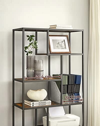 Industriële boekenkast - rustiek bruin - 80 x 30 x 180 cm - zelfmontage